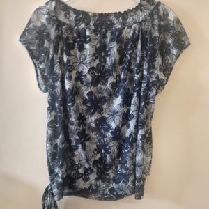 INC Navy Blouse XL  ties on the side